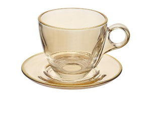 JOGO 4 XICARA VIDRO 170ML MENFIS AMBAR