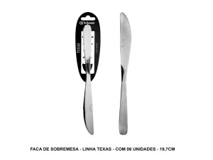 KIT 06 FACA SBMESA TEXAS 19,8CM