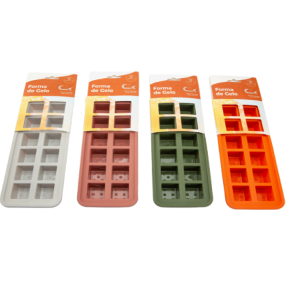 FORMA GELO SILICONE 26X11CM 4-CORES