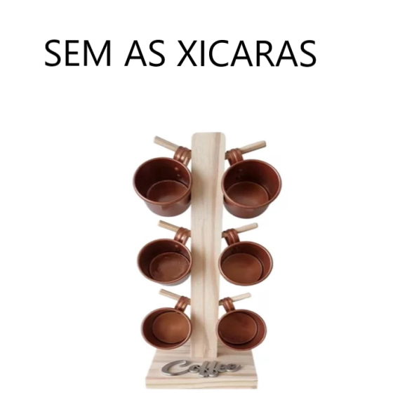 SUPORTE MADEIRA P/6-XICARA CAFÉ