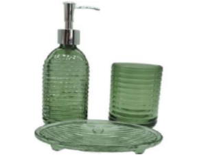 KIT 03 BANHEIRO VIDRO AMBAR/VERDE/FUME