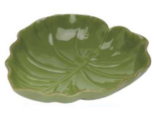 CENTRO MESA CERAMICA 23X22CM FOLHA VERDE