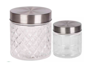 POTE VIDRO REDONDO 0,8L TAMPA-INOX