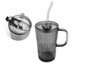 COPO VIDRO 450ML C/CANUDO+CABO