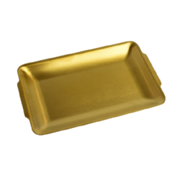 BANDEJA INOX 22X14CM DOURADA