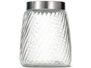 POTE VIDRO BOJUDO 0,9L TAMPA-INOX