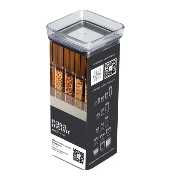 POTE ACRILICO 0,34L QUADRADO LUMINI