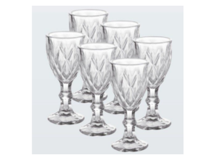 JOGO 6 TACA VIDRO 50ML LICOR DIAMOND