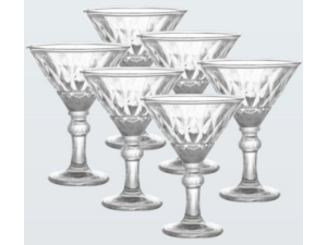 JOGO 6 TACA VIDRO 200ML SOBREMESA VENEZA