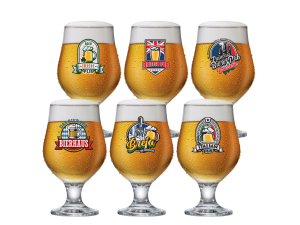 JOGO DE TAÇAS DE CERVEJA COM 6 HAPPY HOUR