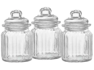 JOGO 3 POTE VIDRO 300ML BOJUDO