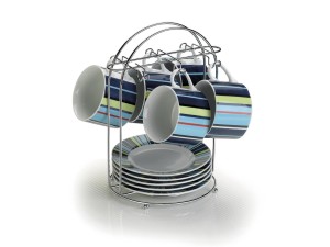 SUPORTE P/ XICARA CHA 6 LUGARES CROMADO