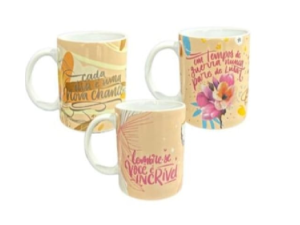CANECA CERÂMICA 330ML FRASES