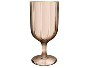 JOGO 6 TACA VIDRO 330ML REFINATO AMBAR BD-OURO