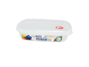 POTE PLASTICO 1400ML CLEAN BRANCO RETANGULAR