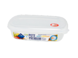 POTE PLASTICO  500ML CLEAN BRANCO RETANGULAR