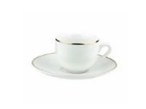 XICARA DE PORCELANA COM PIRES 90ML P/CAFÉ LAGACY GOLD