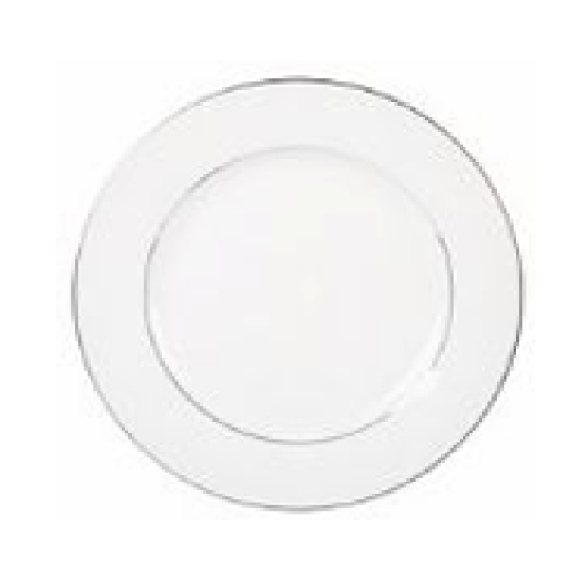 PRATO DE PORCELANA 27CM RASO MAJESTY SILVER BRANCO