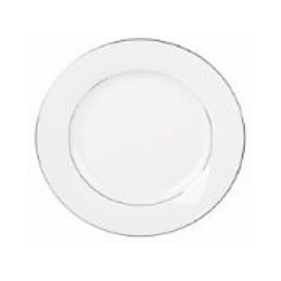 PRATO DE PORCELANA 19,2CM SOBREMESA MEAJESTY SILVER BRANCO