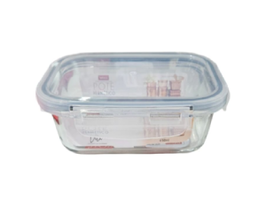 POTE VIDRO HERM RETANG  450ML PRETA