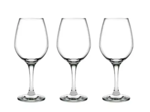 JOGO 3 TACA VIDRO 365ML VINHO LIRA