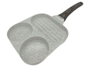 FRIGIDEIRA GRILL ALUMINIO HAMBURGUER 3 EM 1, 35CM STYLE COOK MARMOL