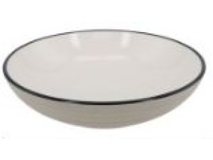 PRATO DE CERAMICA 21CM FUNDO BRANCO - LINHA NANCY