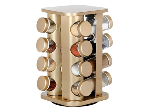 PORTA CONDIMENTO INOX C/16 QUADRADO GOLD