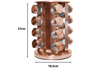 PORTA CONDIMENTO INOX C/16 REDONDO ROSÉ