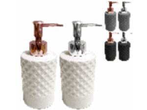 PORTA SABONETE LIQUIDO CERAM 18CM 3-CORES