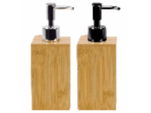 PORTA SABONETE LIQUIDO BAMBU 17CM QUADR