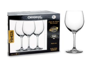 JOGO 6 TACA VIDRO 350ML VENEZA