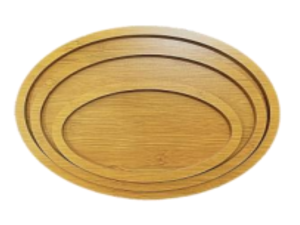 KIT 3 BANDEJA BAMBU 34/30/24CM