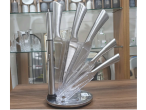 KIT 8PC FACA+SUPORTE ACRILICO