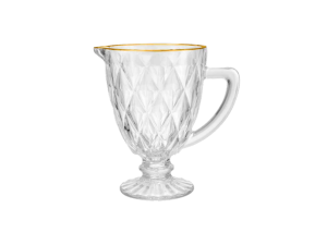 JARRA VIDRO 1,0L DIAMOND BORDA OURO