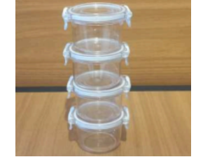 JOGO 4 MINI POTE ACRILICO 5,6X04CM REDONDO