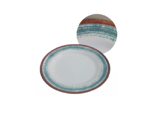 PRATO DE MELAMINA RASO 25CM - PINCELADO PLUS