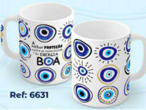 CANECA CERAMICA 320ML RETA OLHO GREGO