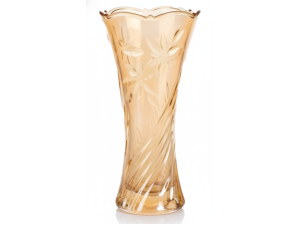 VASO DE VIDRO 30CM AMBAR FLORIDO