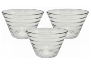 JOGO 3 TACA VIDRO 300ML SOBREMESA ONDAS