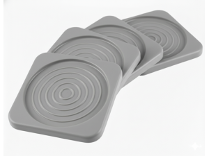 DESCANSO DE COPO EVO COM 4 PEÇAS 09CM CINZA PETRA