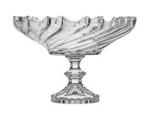 CENTRO DE MESA DE VIDRO 30X20CM TWIST COM PÉ