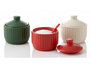 AÇUCAREIRO DE CERAMICA 250ML FRIZADO SORTIDO