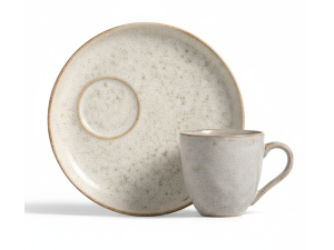 XICARA DE CERAMICA 70ML PARA CAFE COM PIRES - VANILLA