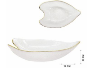 BOWL VIDRO 14CM CORACAO BD-OURO