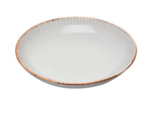 PRATO CERAMICA 23CM FUNDO LINEA CINZA