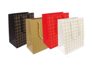 SACOLA PRESENTE 23X18X10CM QUADRICULADA