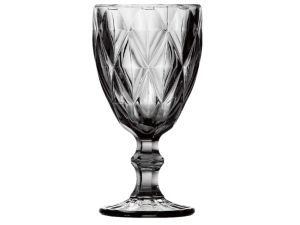 JOGO 4 TACA VIDRO 325ML DIAMOND CINZA
