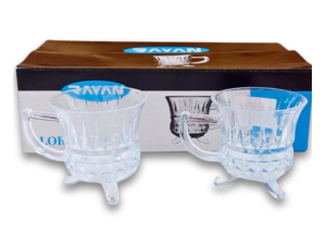 JOGO 6 XICARA VIDRO 100ML C/3-PÉS RAYAN