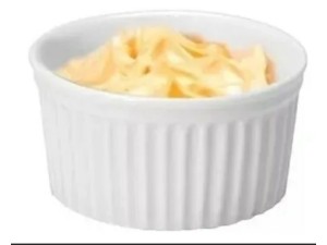 RAMEQUIN CERAMICO 210ML CANELADO BRANCO